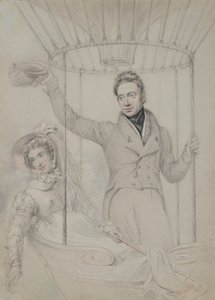 George Graham e a sua esposa, Margaret, Making a Balloon Ascent, Londres, 1823