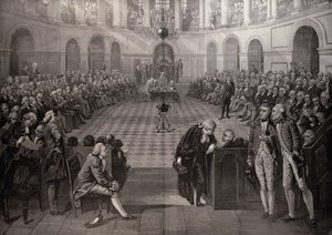 A Câmara dos Comuns Irlandesa, AD 1790, College Green, Dublin, de "The Illustrated London News", 4 de outubro de 1886