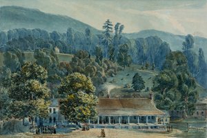 Sala de Jantar e Palcos em White Sulphur Springs, 1832. de John Hazelhurst Boneval Latrobe