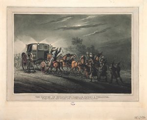 A captura do transporte, papéis e tesouros de Bonaparte pelo major Von Keller, 1816 de John Heaviside Clark