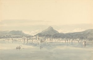 Uma cidade sobre o lago de Genebra