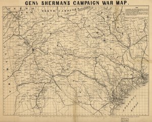 Mapa da campanha de guerra do General Sherman. LOC 99447285
