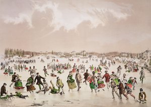 Jamaica Pond, West Roxbury, Mass., C.1859 (litografia a cores)