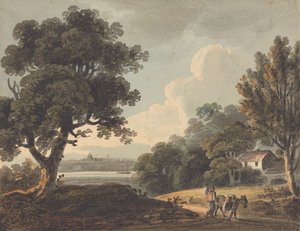 Paisagem com uma vista distante de Londres de John Henry Campbell