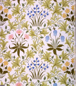 Celandine Wallpaper Design, final de 1896 (impressão xilogravura a cores sobre papel)