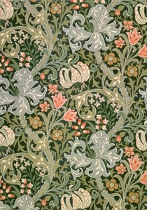 Golden Lily papel de parede, desenhado por John Henry Dearle (1860-1932) para Morris and Company, 1897