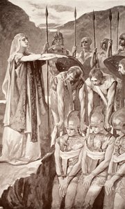Deirdre&39;s Lament, ilustração de "Mito e Lenda Celta" de Charles Squire, 1905