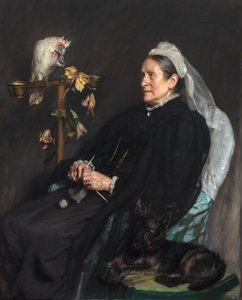 A velha senhora e os seus animais de estimação, posados pela Sra. William Sommerville
