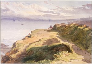 Perto de Cullercoats (lápis e aquarela sobre papel)