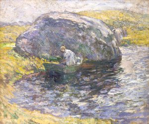 Um Dia de Verão (óleo sobre tela) de John Henry Twachtman