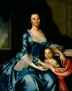 Retrato da Sra. Matthew Tilghman e Sua Filha, Anna Maria, c.1757 (óleo sobre linho)