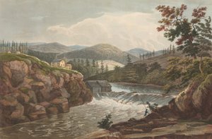 Little Falls at Luzerne No. 1 of The Hudson River Portfolio, 1822-23. de John Hill
