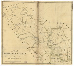 Um mapa do condado de Middlesex. LOC gm72003603 de John Hills