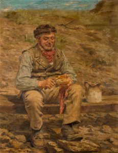 Trabalhador comendo almoço, 1886-87 de John Hodgson Campbell