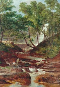 Cat Holes Dam Fall em Todmorden, 1870