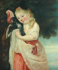 Menina com um pássaro de John Hoppner