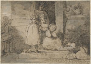 Quatro crianças e uma menina mais velha de John Hoppner