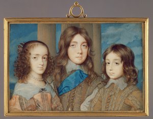 No.3877 Filhos de Carlos I: Tiago, Duque de York, Princesa Isabel, Henrique, Duque de Gloucester, 1646-47 (wc em velino)