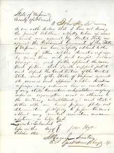 Juramento de lealdade de John Hyde do Missouri, Condado de St.Louis de John Hyde