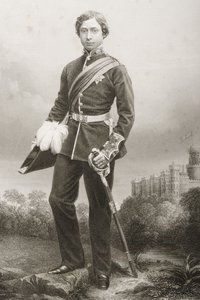 Albert Edward (1841-1910) gravado por DJ Pound de uma fotografia, de &39;A Sala de Estar de Personagens Eminentes, Volume 2&39;, publicado em Londres, 1860 de John Jabez Edwin Paisley Mayall