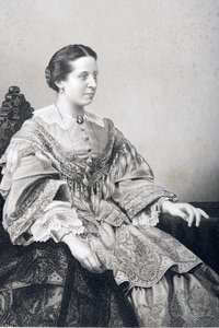 Clara Novello (1818-1908) gravada por DJ Pound a partir de uma fotografia, de &39;A Sala de Estar de Personagens Eminentes, Volume 2&39;, publicada em Londres, 1860 de John Jabez Edwin Paisley Mayall