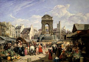 Mercado e Fonte dos Inocentes, Paris, 1823