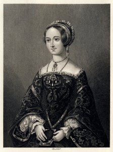 Marguerite de Navarra, Rainha Consorte de Henrique II de Navarra, 1864. de John James Hinchcliff