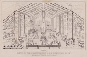 Esboço dos arranjos na sala de aula do Dr. D B Reid, Roxburgh Place, Edinburgh (gravura) de John Johnstone
