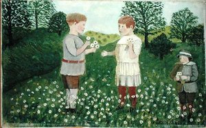Margaridas para apanhar crianças (óleo sobre tela)