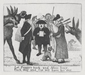 Deixe Puppys latir e Asses bray, cada cão e cur terá seu dia, 1784 de John Kay