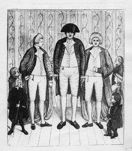 Três gigantes com um grupo de espectadores, 1784 de John Kay