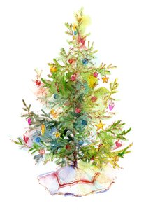 Árvore de Natal com saia, 2016, (aquarela)
