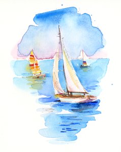 Veleiros, 2017, (aguarela)