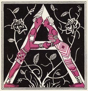 Embelezamento para A História de Aladino e a Lâmpada Maravilhosa (cor litho) de John Kettelwell