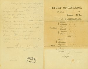 Carta de John Knapp, Camp Jackson, à sua esposa, 10 de Maio de 1861 de John Knapp