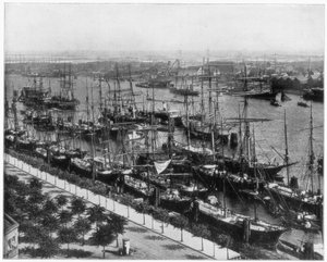 Porto de Hamburgo, Alemanha, final do século XIX.