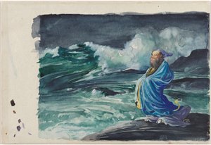 Um Rishi agitando uma tempestade, 1897. de John La Farge