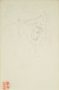 Aquiles e Xanthus, dos fólios #849 e #860 de La Farge, um dos 42 desenhos de John La Farge