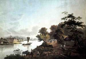 Millbank on the River Thames, gravado por F. Jukes