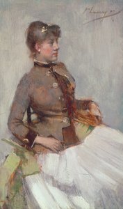 Retrato de uma senhora sentada, 1887 de John Lavery