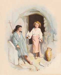 Cristo e São João (litografia a cores) de John Lawson