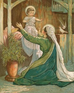 Maria brincando com jesus
