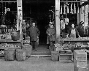 Chinatown em São Francisco (foto a p/b) de John Lawson Stoddard