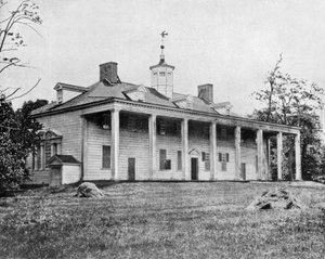 Casa de George Washington em Mount Vernon, Virginia, EUA (foto a p/b) de John Lawson Stoddard