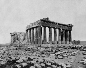 Parthenon of the Acropolis, Atenas (foto a p/b)