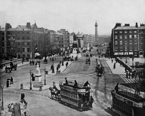 Sackville Street em Dublin, Irlanda, c. 1900 (foto a p/b)