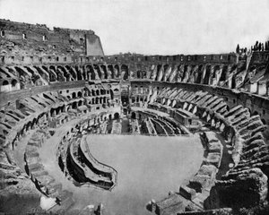 o Coliseu em Roma (aberto em 80 d.C.) (foto a p/b) de John Lawson Stoddard