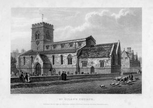 Igreja de São Giless, Oxford, 1834. de John Le Keux