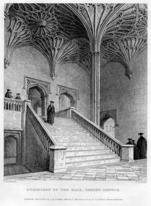 Escadaria para o Hall, Christ Church, Universidade de Oxford, 1833.