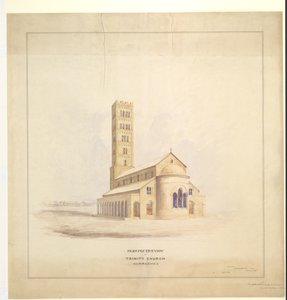 Igreja da Trindade, Kurrachee (Karachi), Setembro de 1856 (aguarela sobre papel) de John Le Mesurier